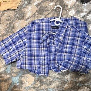 Polo by Ralph Lauren Blue and White Plaid Button-Down Shirt